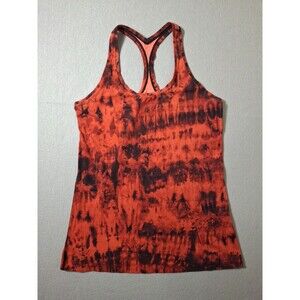 Lululemon Red and Black Tie-Dye Cool Racerback Game Day Tank Top SZ 6
